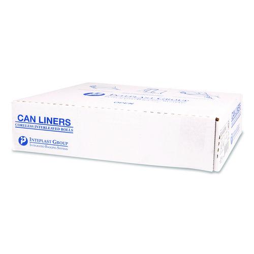 Image of Inteplast Group SL3339XHN Institutional Low-Density Can Liners, 33 gal, 0.8 mil, 33" x 39", Natural, Interleaved Roll, 25 Bags/Roll, 6 Rolls/Carton