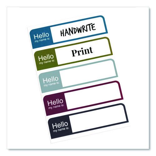 Image of Avery® 5154 Flexible Self-Adhesive Mini Name Badge Labels, 1 X 3.75, Hello, Assorted, 100/pack