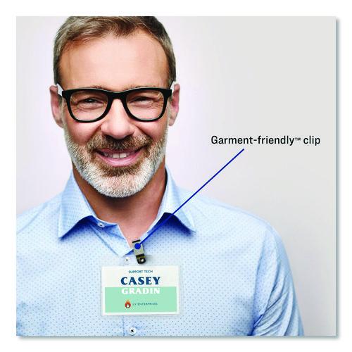 Image of Avery® 74461 Clip-Style Badge Holder With Laser/inkjet Insert, Top Load, 3.5 X 2.25, White, 100/box