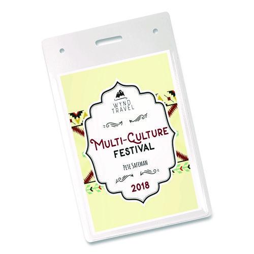 Image of Avery® 74472 Secure Top Heavy-Duty Badge Holders, Vertical, 3w X 4h, Clear, 25/pack