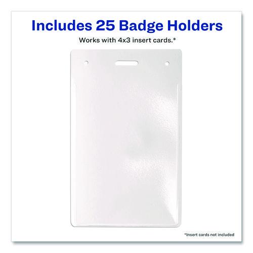 Image of Avery® 74472 Secure Top Heavy-Duty Badge Holders, Vertical, 3w X 4h, Clear, 25/pack