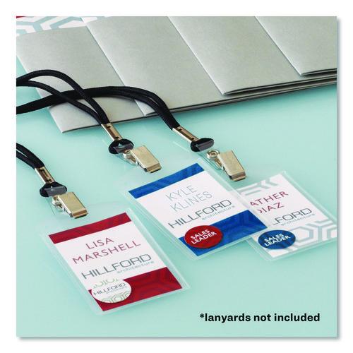Image of Avery® 74472 Secure Top Heavy-Duty Badge Holders, Vertical, 3w X 4h, Clear, 25/pack