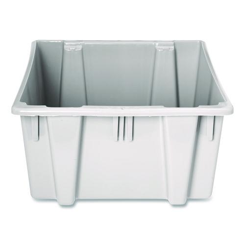 Image of Rubbermaid® Commercial FG172200GRAY Palletote Box, 11.97 gal, 1.6 cu ft, 15.5" x 19.5" x 13", Gray