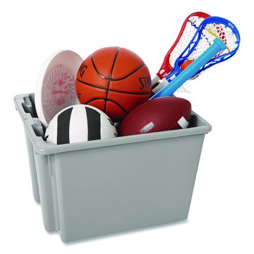 Image of Rubbermaid® Commercial FG172200GRAY Palletote Box, 11.97 gal, 1.6 cu ft, 15.5" x 19.5" x 13", Gray