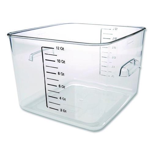 Image of Rubbermaid® Commercial FG631200CLR Square Storage Container, 12 qt, 10.5 x 11.31 x 7.75, Clear, Plastic