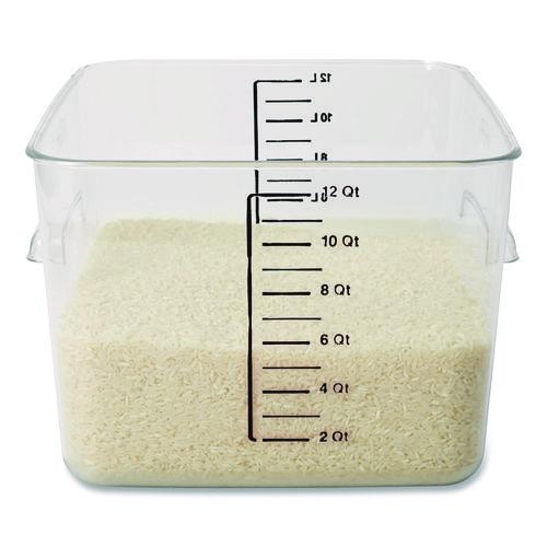 Image of Rubbermaid® Commercial FG631200CLR Square Storage Container, 12 qt, 10.5 x 11.31 x 7.75, Clear, Plastic