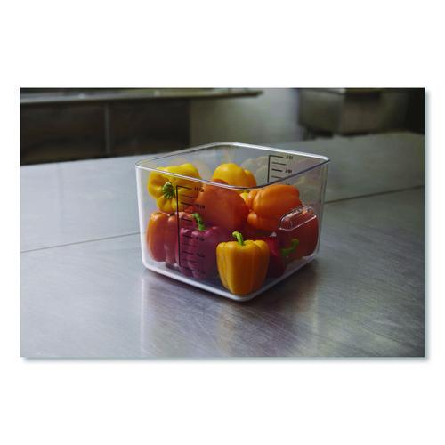 Image of Rubbermaid® Commercial FG631200CLR Square Storage Container, 12 qt, 10.5 x 11.31 x 7.75, Clear, Plastic