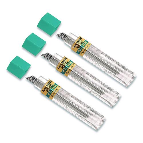 Image of Pentel® L50BP3HB-K6 Super Hi-Polymer Lead Refill, 0.7 mm, HB, Black, 12 Leads/Tube, 3 Tubes/Pack