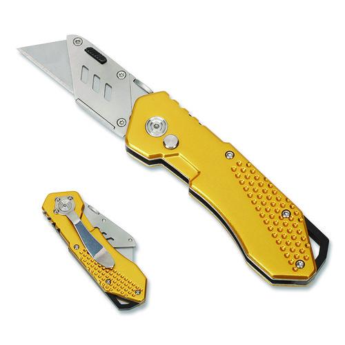 Image of SKILCRAFT® Utility Knife, Folding, Carbon Steel Blade, Metal Handle, 6-3/4", 1 Each