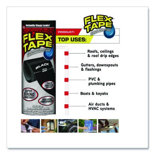 Image of Flex Seal Products® TFSBLKR0405 General Purpose Repair Tape, 4" X 1.67 Yds, Black