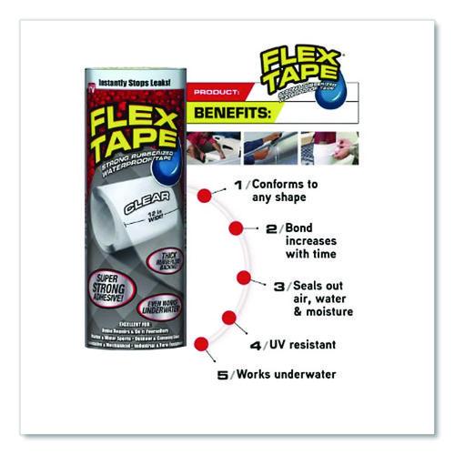 Image of Flex Seal Products® TFSCLRR0405 General Purpose Repair Tape, 4" X 1.67 Yds, Clear