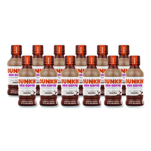 Image of Dunkin'® 049000072389 Mocha Iced Coffee Drink, 13.7 Oz Bottle, 12/carton