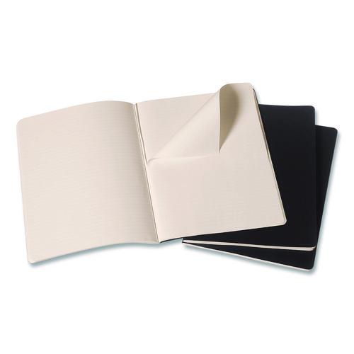 Image of Moleskine® 705038 Cahier Journal, 1-Subject, Narrow Rule, Black Cover, 10 x 7.5 Sheets, 3/Pack