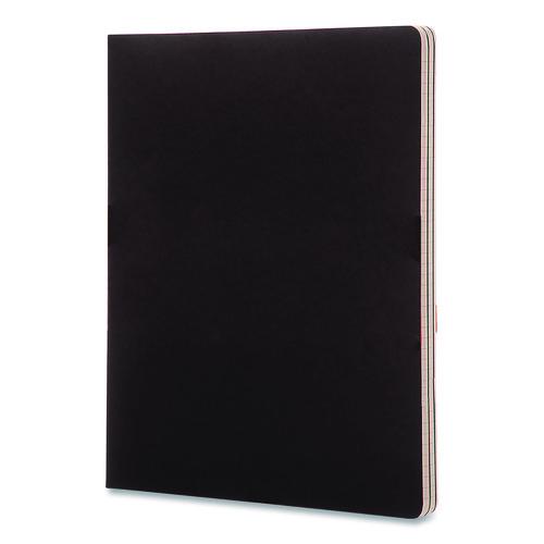 Image of Moleskine® 705038 Cahier Journal, 1-Subject, Narrow Rule, Black Cover, 10 x 7.5 Sheets, 3/Pack
