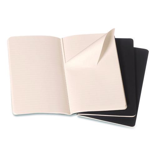 Image of Moleskine® 704895 Cahier Journal, 1-Subject, Narrow Rule, Black Cover, (64) 5.5 x 3.5 Sheets, 3/Pack