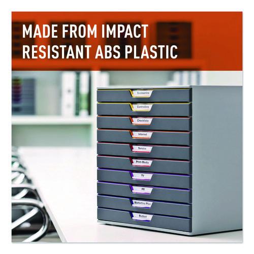 Image of Durable® 761027 VARICOLOR Stackable Plastic Drawer Box, 10 Drawers, Letter to Folio Size Files, 11" x 14" x 11.5", Gray