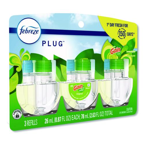 Image of FebrezeÂ® PLUG Air Freshener Refills, Gain Scent, 2.63 oz, 3/Pack, 6 Packs/Carton