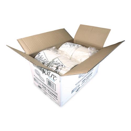 Image of SCT® 18163WPF ChampWare Molded Fiber Tableware, 3-Compartment Plate, 10" dia, White, 125/Sleeve, 4 Sleeves/Carton