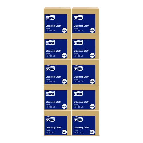 Image of Tork® 510176 Cleaning Cloth, 8.46 X 16.13, White, 100 Wipes/box, 10 Boxes/carton