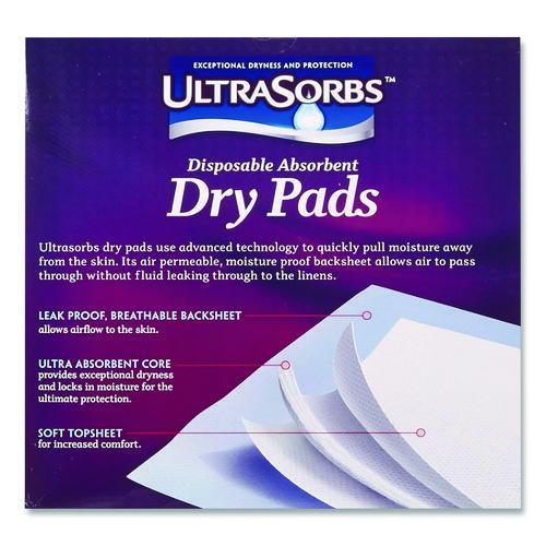Image of Medline DRY2336RET7 Ultrasorbs Disposable Dry Pads, 23 x 35, Blue, 7/Box