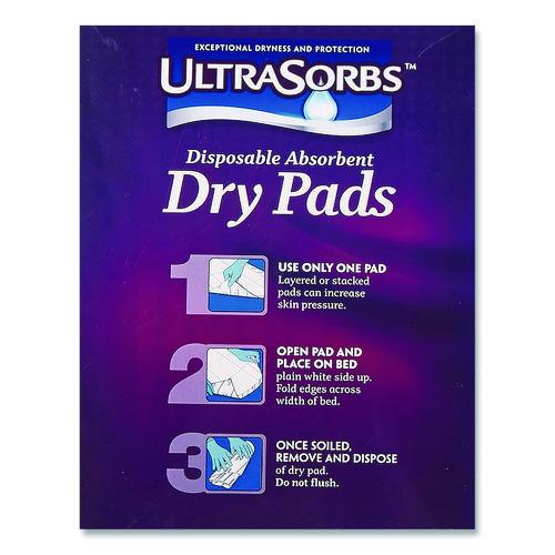 Image of Medline DRY2336RET7 Ultrasorbs Disposable Dry Pads, 23 x 35, Blue, 7/Box