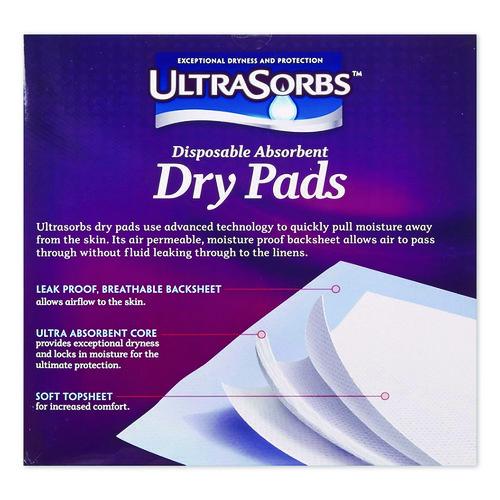 Image of Medline DRY2336RET7 Ultrasorbs Disposable Dry Pads, 23 x 35, Blue, 7/Box, 6/Carton