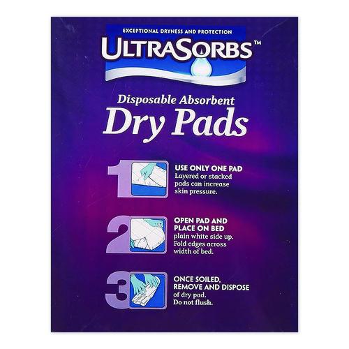 Image of Medline DRY2336RET7 Ultrasorbs Disposable Dry Pads, 23 x 35, Blue, 7/Box, 6/Carton