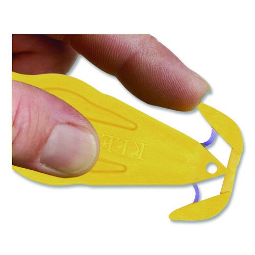 Image of Klever Kutter PLS-100Y Kurve Blade Plus Safety Cutter, 5.75" Plastic Handle, Yellow, 10/Box
