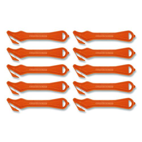 Image of Klever Kutter PLS-400-30G Excel Plus Safety Cutter, 7" Plastic Handle, Orange, 10/Box