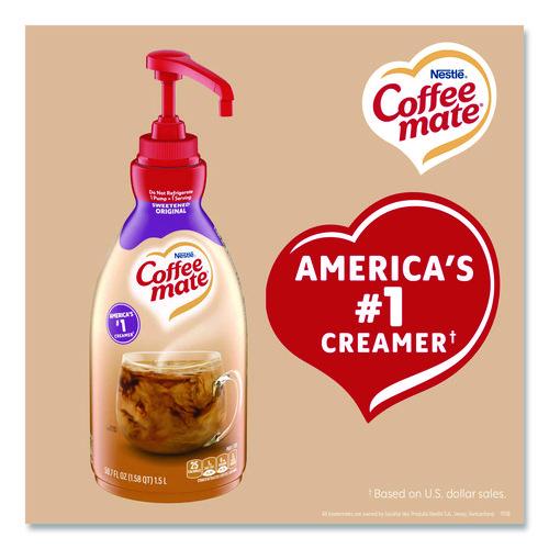 Image of Coffee mate® 12039938 Liquid Coffee Creamer, Sweetened Original, 1.5 L Pump Bottle, 2/Carton