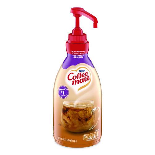 Image of Coffee mate® 12039938 Liquid Coffee Creamer, Sweetened Original, 1.5 L Pump Bottle