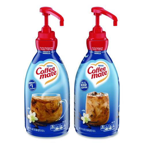 Image of Coffee mate® 12039864 Liquid Coffee Creamer, French Vanilla, 1.5 L Pump Bottle, 2/Carton