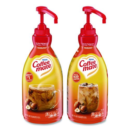 Image of Coffee mate® 12039865 Liquid Coffee Creamer, Hazelnut, 1.5 L Pump Bottle, 2/Carton