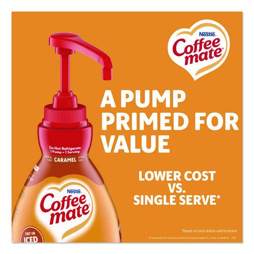 Image of Coffee mate® 12536266 Liquid Creamer Pump Bottle, Caramel, 50.7 oz Pump Bottle, 2/Carton