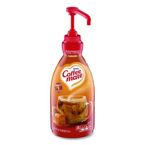 Image of Coffee mate® 12536266 Liquid Creamer Pump Bottle, Caramel, 50.7 oz Pump Bottle