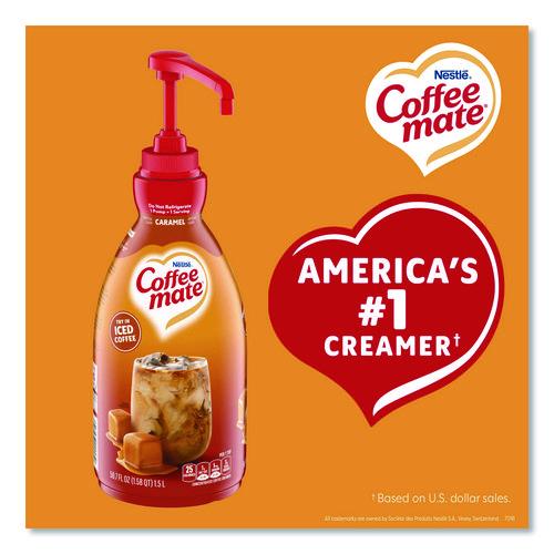 Image of Coffee mate® 12536266 Liquid Creamer Pump Bottle, Caramel, 50.7 oz Pump Bottle
