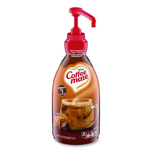 Image of Coffee mate® 12323367 Liquid Creamer Pump Bottle, Salted Caramel Chocolate, 1.5 L Pump Bottle