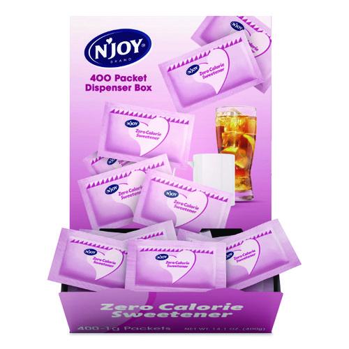 Image of N'Joy 83034 Pink Saccharin Artificial Sweetener, 0.04 oz Packet, 400/Box