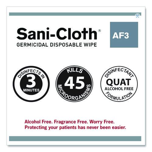Image of Sani Professional® H59200 Sani-Cloth AF3 Germicidal Disposable Wipes, Large, 1-Ply, 8" x 5", Unscented, White, 50/Pack, 10 Packs/Carton