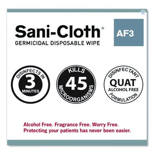 Image of Sani Professional® P72584 Sani-Cloth AF3 Germicidal Disposable Wipes, Extra-Large, 1-Ply, 7.5" x 15", Unscented, White, 75/Pack