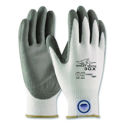 Image of PIP 19-D322/L Great White 3GX Seamless Knit Dyneema Diamond Blended Gloves, EN388: 4542, Large, White/Gray, Pair