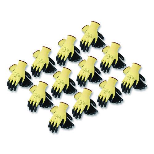 Image of G-TekÂ® Kev Seamless Knit Kevlar Gloves, Medium, Yellow/black, 12 Pairs