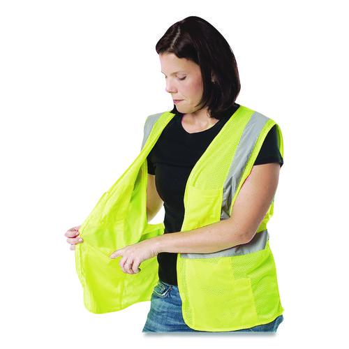 Image of PIP 302-MVGLY-2X ANSI Class 2 Hook and Loop Safety Vest, 2X-Large, Hi-Viz Lime Yellow