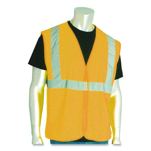 Image of PIP 302-MVGOR-2X ANSI Class 2 Hook and Loop Safety Vest, 2X-Large, Hi-Viz Orange