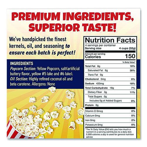 Image of Great Western Products GRE00016 Premium America Popcorn, Butter, 8 oz Pack, 36/Carton