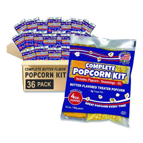 Image of Great Western Products GRE00016 Premium America Popcorn, Butter, 8 oz Pack, 36/Carton