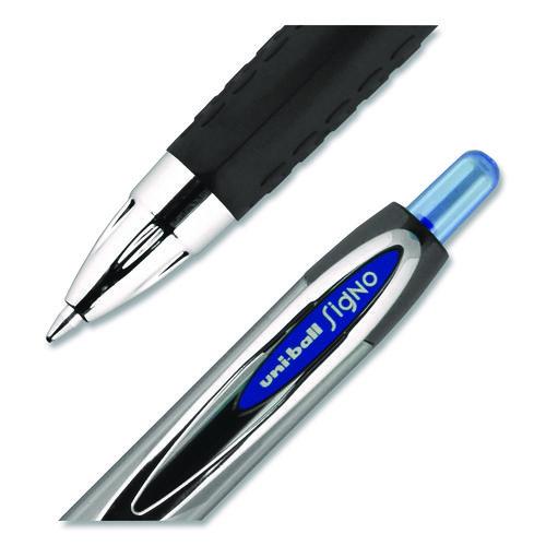 Image of uniball® 45532PP Signo 207 Gel Pen, Retractable, Medium 0.7 mm, Blue Ink, Smoke/Black/Blue Barrel, 4/Pack
