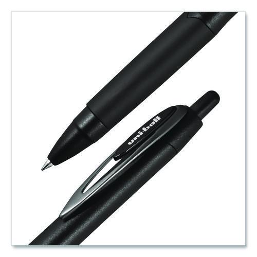 Image of uniball® 70460 207 Plus+ Gel Pen, Retractable, Medium 0.7 mm, Black Ink, Black Barrel, 4/Pack