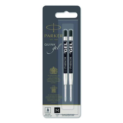 Image of Parker® 1950362 Refill For Parker Retractable Gel Ink Roller Ball Pens, Medium Conical Tip, Black Ink, 2/pack
