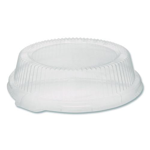 Image of Pactiv Evergreen YCI800090000 ClearView Dome-Style Lid with Tabs, 8.9" Diameter x 0.8" h, Clear, Plastic, 126/Carton